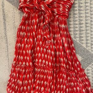 Free people mini red floral coverup